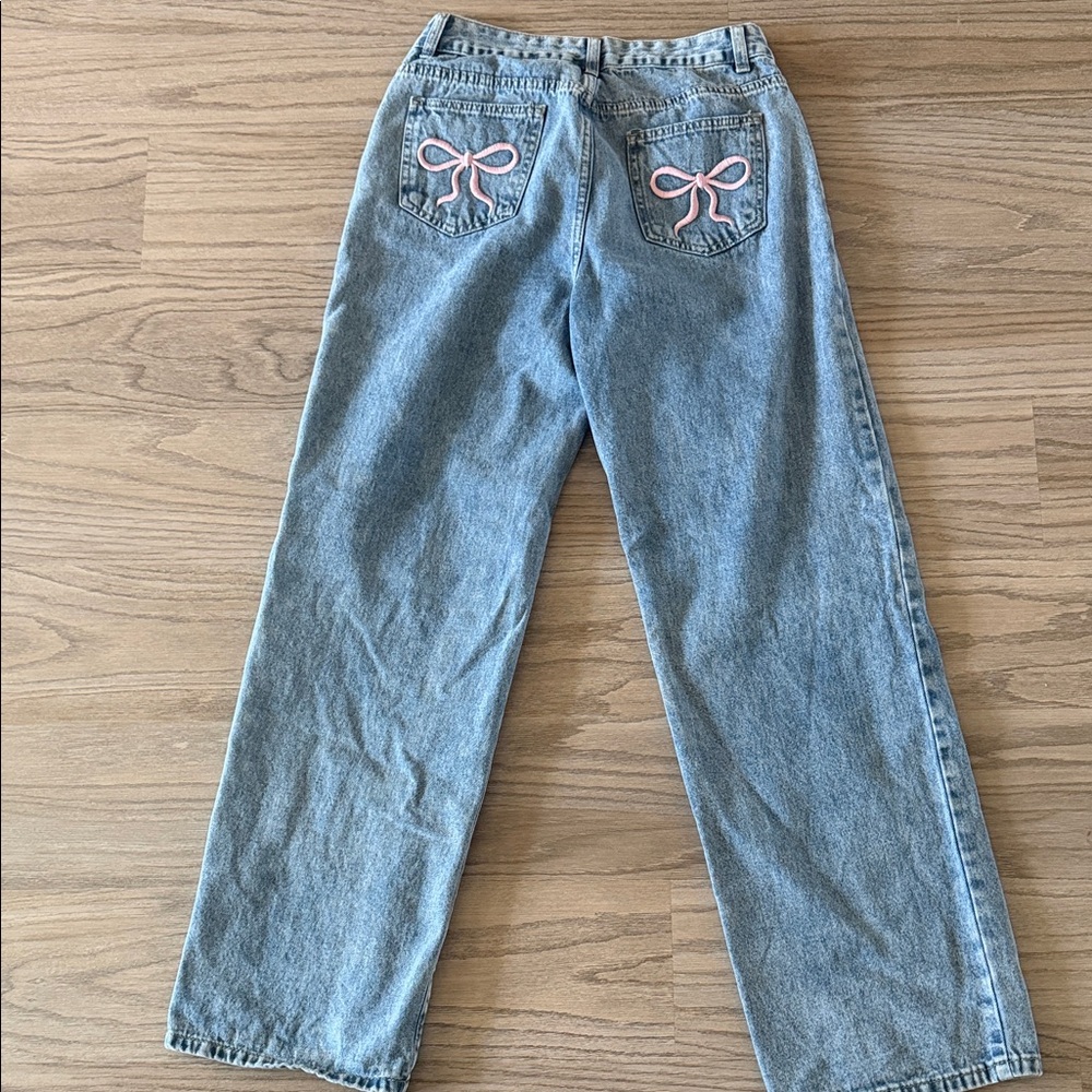 SHEIN Light Blue Straight Leg Jeans